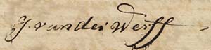 Handtekening Johannes Ottes van der Werff