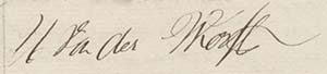 Handtekening Ubertus van der Werff