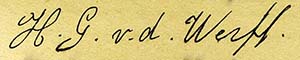 Handtekening Hinderikus Gerardus van der Werff