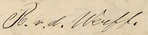 Handtekening Rudolphus van der Werff