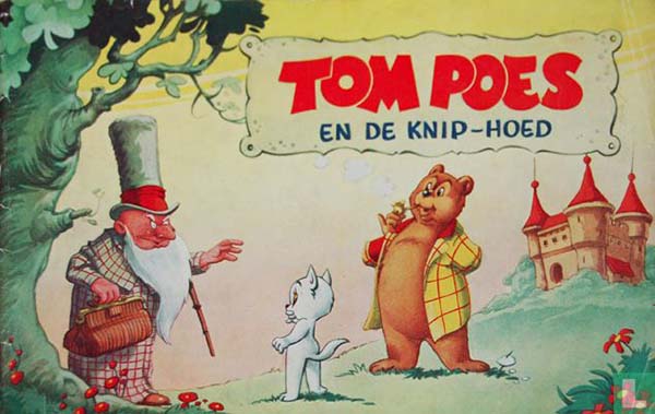 Omslag van 'Tom Poes en de knip-hoed', door Marten Toonder.
