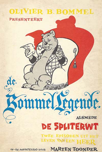 Omslag van 'De Bommellegende'en 'De spliterwt', door Marten Toonder.