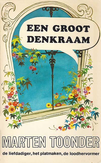 Omslag van 'Een groot denkraam', door Marten Toonder.