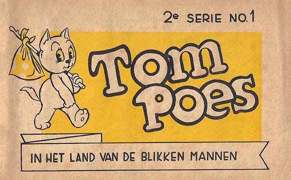 Omslag van 'Tom Poes in het land van de blikken mannen', door Marten Toonder.