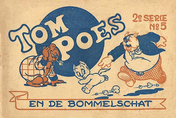 Omslag van 'Tom Poes en de Bommelschat', door Marten Toonder.