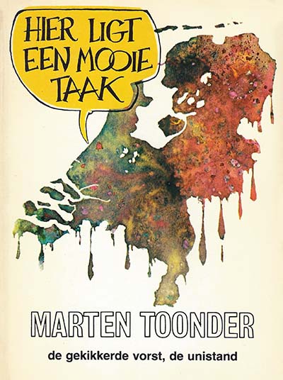 Omslag van 'Hier ligt een mooie taak, door Marten Toonder.