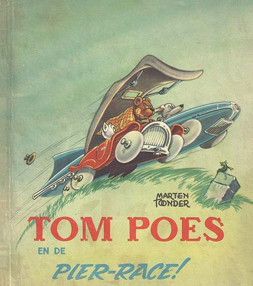 Omslag van Tom Poes en de Pier-race', door Marten Toonder.