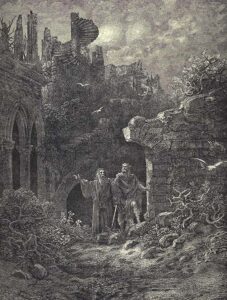 Yniol en Geraint in het kasteel.