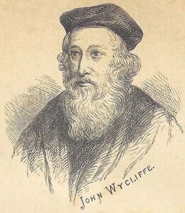 Portrtet van John Wycliffe.