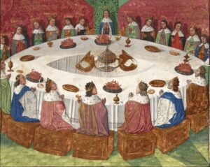 Koning Arthur en zijn ronde tafel.